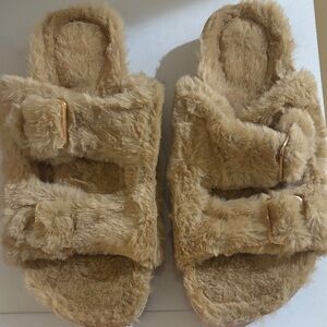 Fuzzy Tan Women's Sandals
